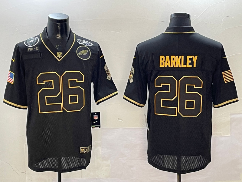 Men Philadelphia Eagles26 Barkley black 2025 Nike NFL jersey style 092